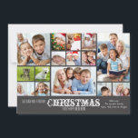 Collage Chalkboard Photo Card Julkort<br><div class="desc">There's plenty of room on this card to feature all the family members or to share special events that occurred during the year. If you need help in assembling your photos, contact us at askpixieprints.com. The card is easy to customize with your wording, font, font color and choice of six...</div>