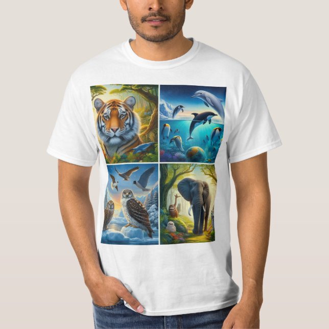 Collage de animales t shirt (Framsida)