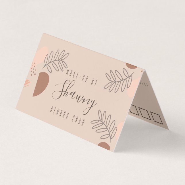 Collage Earth Tone Makeup Artist Salon Reward Visitkort (Framsida)