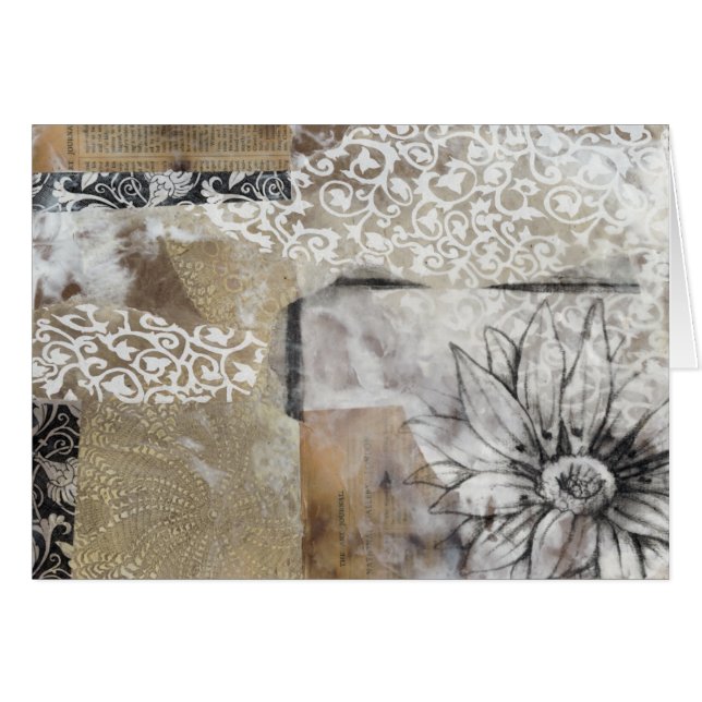 Collage Fleur II Hälsningskort (Framsidan Horizontal)