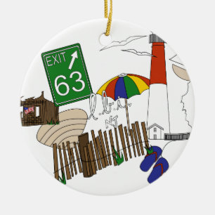 Collage för färg för LBI-kärlek primär Julgransprydnad Keramik