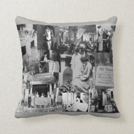 Collage för foto för Alice Paul Suffragette Kudde