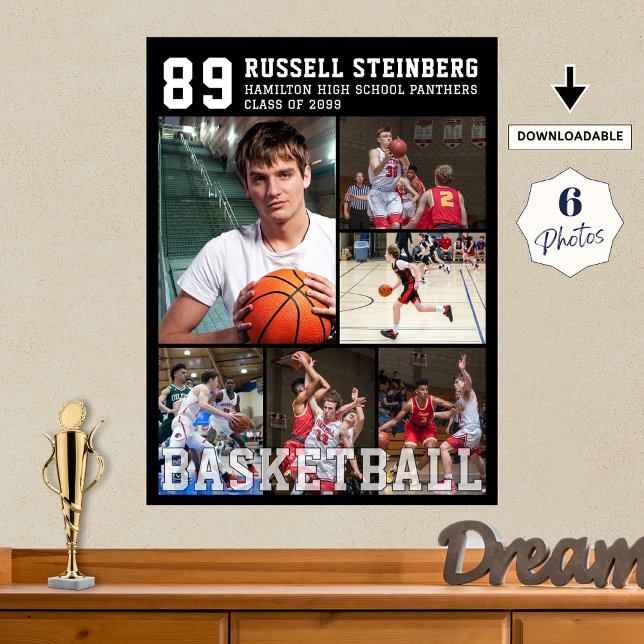 Collage för gymnasiebasket och Senior Night Poster (Skapare uppladdad)