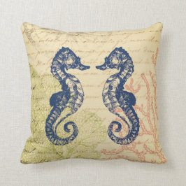 Collage för hästar för sjösidablåtthav kudde