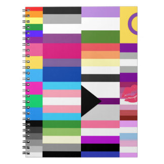 Collage för LGBT-prideflagga Anteckningsbok Med Spiral