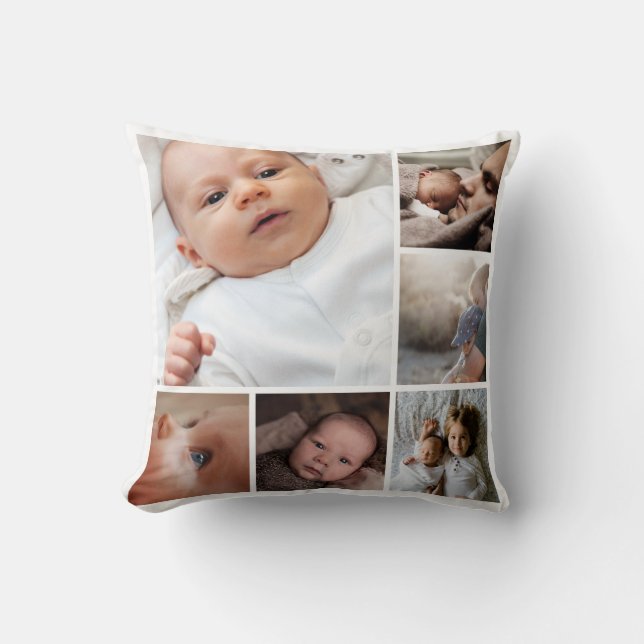 Collage för personligmonogramfoto kudde (Framsida)