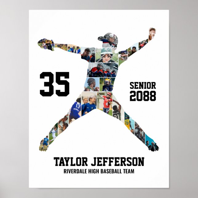 Collage för seniorbasebollspelare poster (Framsidan)