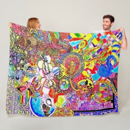 Collage för syrlig resa för NBK Alice psychedelic Fleecefilt