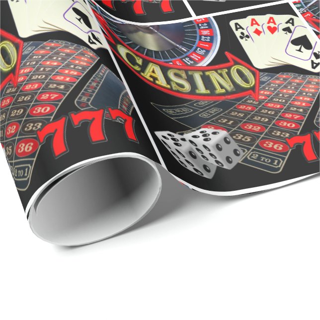 Collage för tärning för poker för Las Vegas Presentpapper (Rullad Hörn)