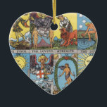 Collage för Tarot kort Julgransprydnad Keramik<br><div class="desc">Ett val av designer för vintagetarotkortet kombineras för att göra en collage för tarotkort.</div>