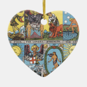 Collage för Tarot kort Julgransprydnad Keramik