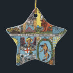 Collage för Tarot kort Julgransprydnad Keramik<br><div class="desc">Ett val av designer för vintagetarotkortet kombineras för att göra en collage för tarotkort.</div>
