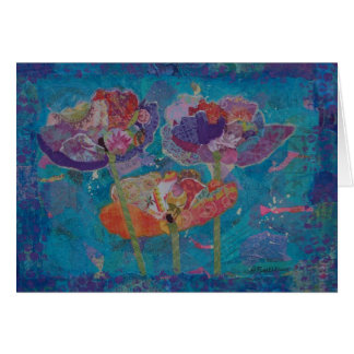 Collage för tre vallmor hälsningskort