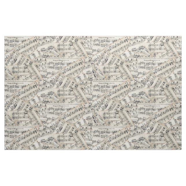 Collage för vintagenotbladpapper tyg (Fat Quarter)