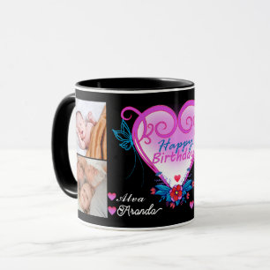 Collage Friend Photos_Grattis på födelsedagen 4 Ph Mugg