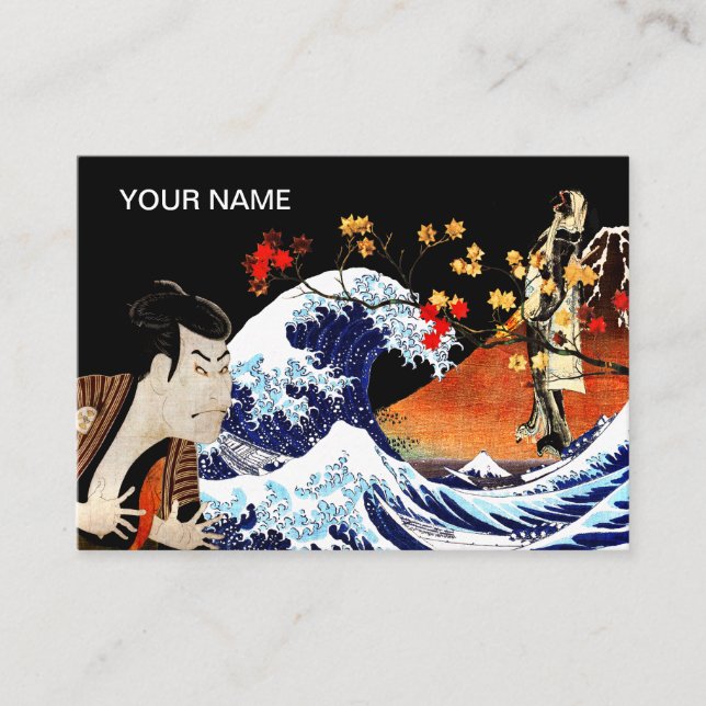 Collage Japanese Masterpiece Paintings Visitkort (Framsida)