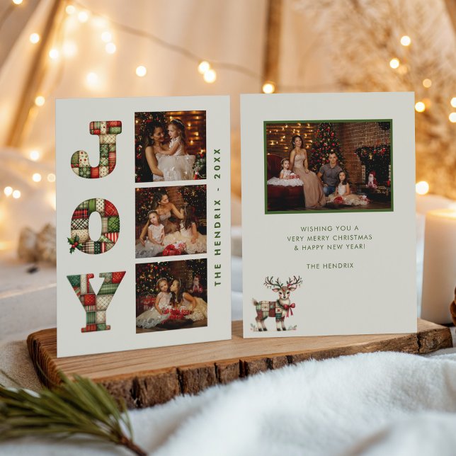 Collage julbilder | Patchwork Joy  Julkort (Skapare uppladdad)