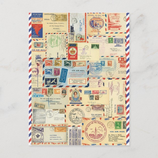 Collage luft mail vykort (Framsida)
