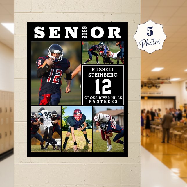 Collage med 5 foton för högstadieidrott Senior Poster (Skapare uppladdad)