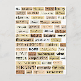 Collage mots positifs vykort
