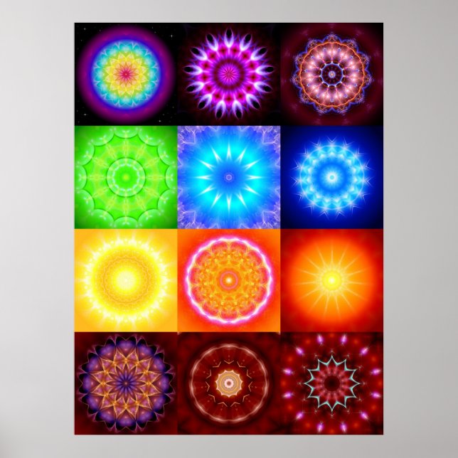 Collage of 12 Mandalas Poster (Framsidan)