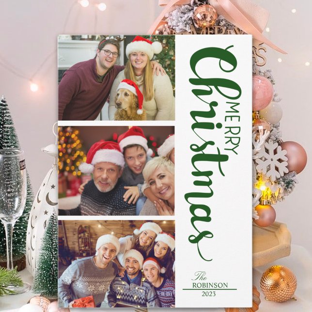 Collage of 3 photos Family Christmas Julkort (Skapare uppladdad)