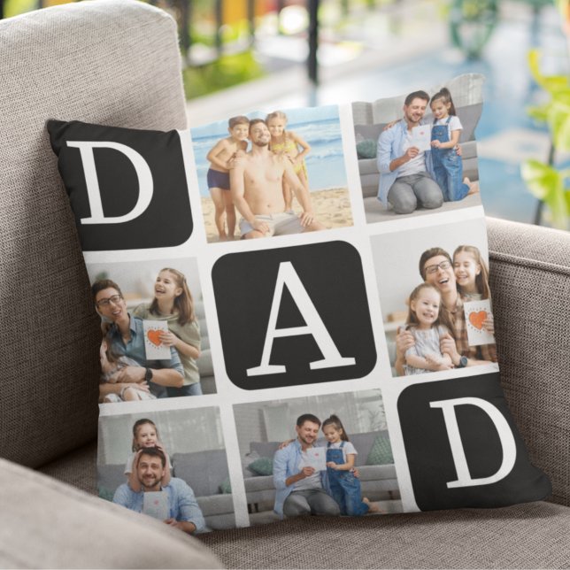 Collage of photos of children, Gift for Dad Kudde (Skapare uppladdad)