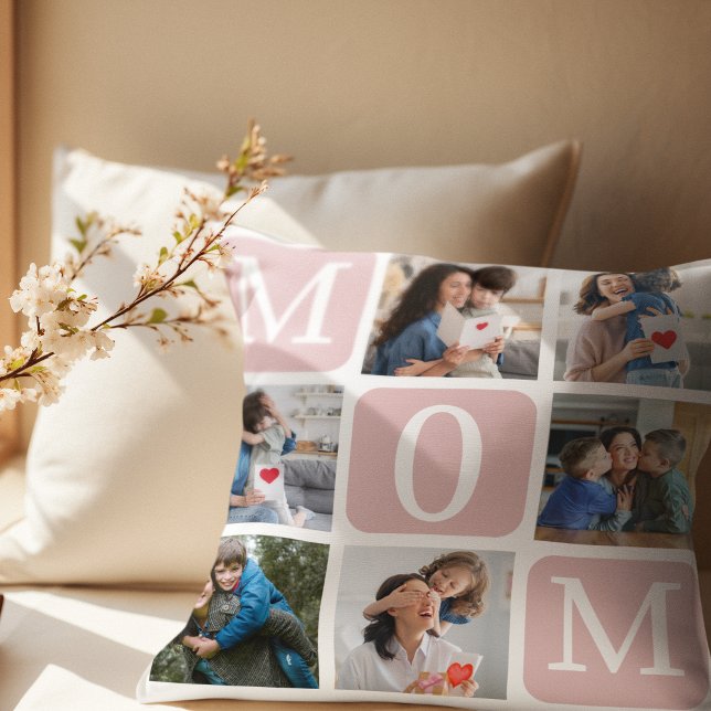 Collage of photos of children, Gift for Mom Kudde (Skapare uppladdad)