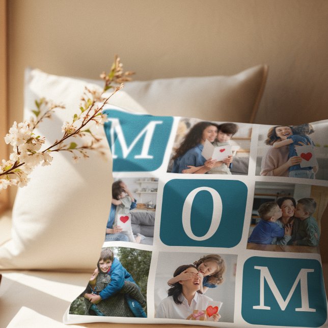 Collage of photos of children, Gift for Mom Kudde (Skapare uppladdad)