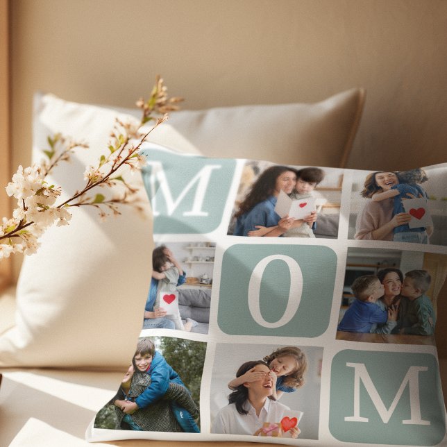Collage of photos of children, Gift for Mom Kudde (Skapare uppladdad)