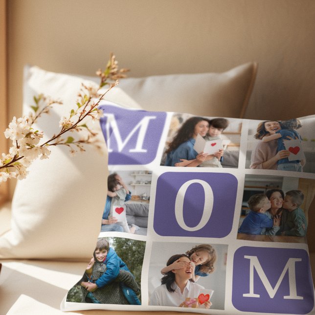 Collage of photos of children, Gift for Mom Kudde (Skapare uppladdad)