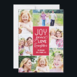 Collage Önskemål Helgdag Photo Card - Red Julkort<br><div class="desc">Fira säsongen med detta moderna och snyggt helgdag-kort från Berry Berry Sweet. Besök WWW.BERRYBERRYSWEET.COM om du vill se vår samling snyggt stationery.</div>