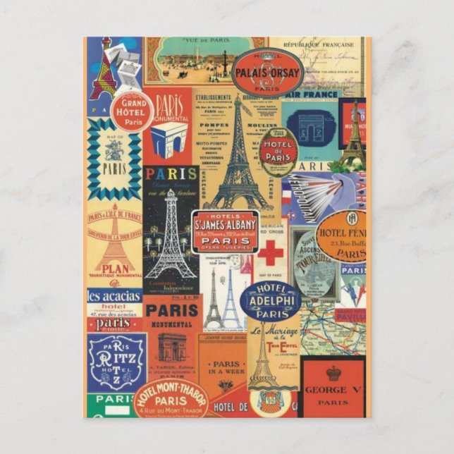 Collage Paris Vykort (Framsida)