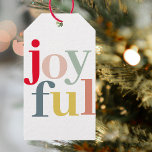 Collage Photo And Colorful Joyful | Holiday Gift G Presentetikett<br><div class="desc">Modern Colorful Joyful Christmas Holiday Gift</div>