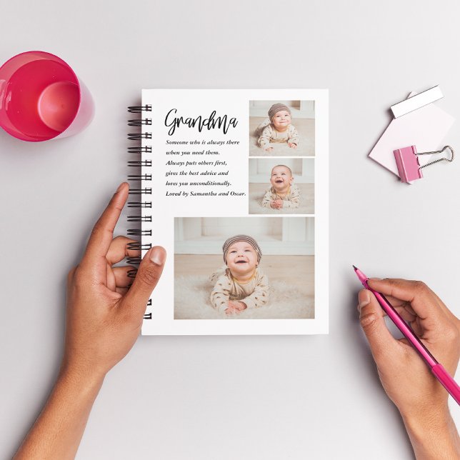 Collage Photo & Best Grandma All Best Beauty Gift Anteckningsbok (Skapare uppladdad)