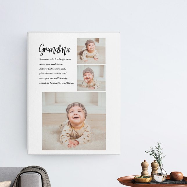 Collage Photo & Best Grandma All Best Beauty Gift Canvastryck (Skapare uppladdad)