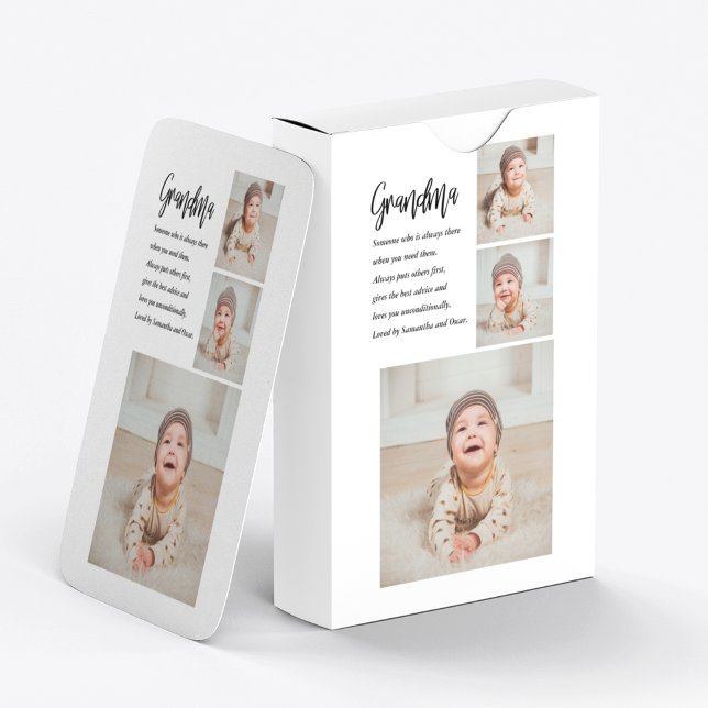 Collage Photo & Best Grandma All Best Beauty Gift Casinokort (Skapare uppladdad)