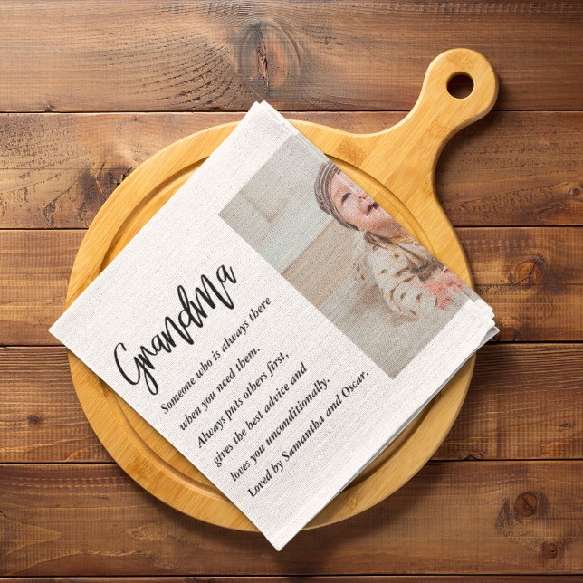 Collage Photo & Best Grandma All Best Beauty Gift Kökshandduk (Skapare uppladdad)