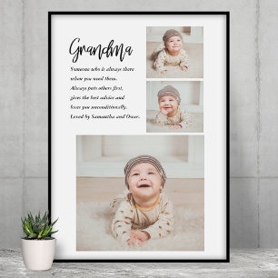 Collage Photo & Best Grandma All Best Beauty Gift Poster