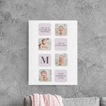 Collage Photo & Best Grandma All Best Lila Gift Canvastryck<br><div class="desc">Det här samlarfotot är en Mors dag-gåva från perfekt till alla mamma som kärlek tar hand om minnen. Kollaget har en vacker arrangemang med lila-temade foton som fångar dina värdefulla ögonblick med mamma. Den moderna utformningen av kollage ge är ett sofistikerat och elegant utseende som skulle komplettera alla hemskretsar. Sorteringen...</div>