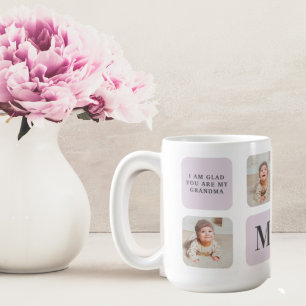 Collage Photo & Best Grandma All Best Lila Gift Kaffemugg