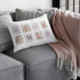 Collage Photo & Best Grandma All Best Lila Gift Lumbarkudde