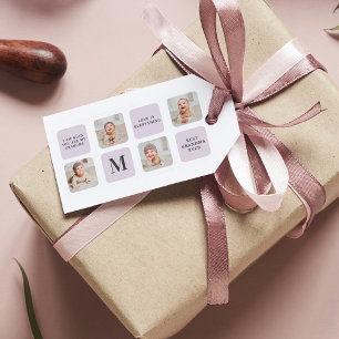 Collage Photo & Best Grandma All Best Lila Gift Presentetikett