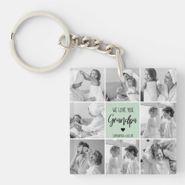 Collage Photo Best Grandpa Pastel Mint Gift (Framsidan)