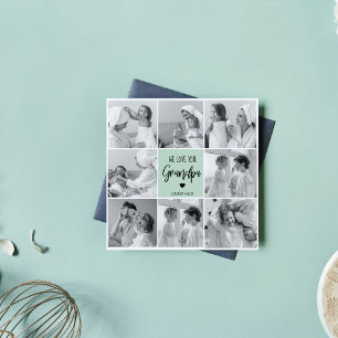 Collage Photo Best Grandpa Pastel Mint Gift