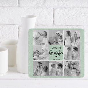 Collage Photo Best Grandpa Pastel Mint Gift
