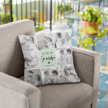 Collage Photo Best Grandpa Pastel Mint Gift Kudde<br><div class="desc">Det här vackra fotot är perfektens sätt att uttrycka kärlek för din morfar. Med det hjärtliga budskapet "Vi kärlek du morpa" i elegant som skriver mot en soothing pastel mint bakgrund, fångar biet den värme och kärlek du känner för din morfar. Med vårt kollage-design kan du inkludera omhuldade bilder av...</div>