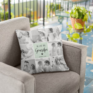 Collage Photo Best Grandpa Pastel Mint Gift Kudde