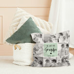 Collage Photo Best Grandpa Pastel Mint Gift Kudde<br><div class="desc">Det här vackra fotot är perfektens sätt att uttrycka kärlek för din morfar. Med det hjärtliga budskapet "Vi kärlek du morpa" i elegant som skriver mot en soothing pastel mint bakgrund, fångar biet den värme och kärlek du känner för din morfar. Med vårt kollage-design kan du inkludera omhuldade bilder av...</div>