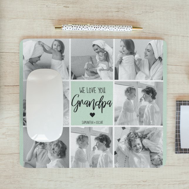Collage Photo Best Grandpa Pastel Mint Gift Musmatta (Skapare uppladdad)